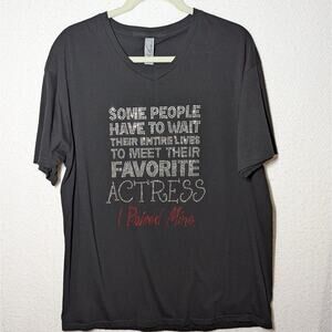 Theater Mom T Shirt Women Sz 1X Black Glitter Rhinestone Favorite Actress Top